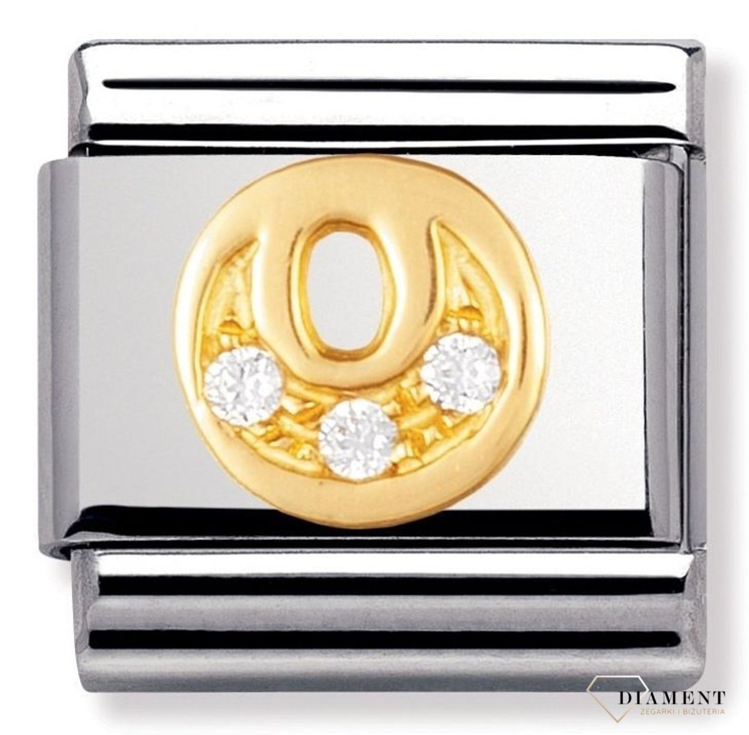 Nomination - Link 18K zawieszka złoto 'Litera O z cyrkoniami' 030301 15 biżuteria nomination nomination zawieszki nomination baza.jpg